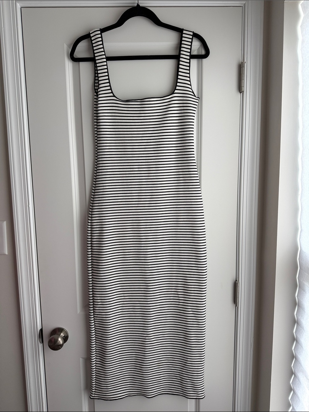 Zara Square Neck Dress - Black & White